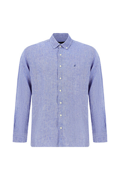 Abdullah Kiğılı Long Sleeve Regular Fit Buttoned Collar Linen Shirt