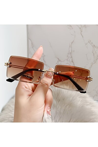 Choice Tea Rimless Sunglasses For Women Men Luxury Brand Vintage Sun Glasses ...
