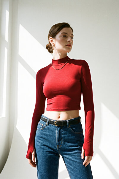 Purpleclo Women's Finger Detailed Cropped Body