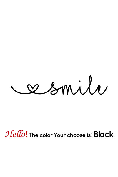 Choice10 M 28cmX5cm black Smile Wall Mirror Sticker Wall Decals Pvc Mural Art...