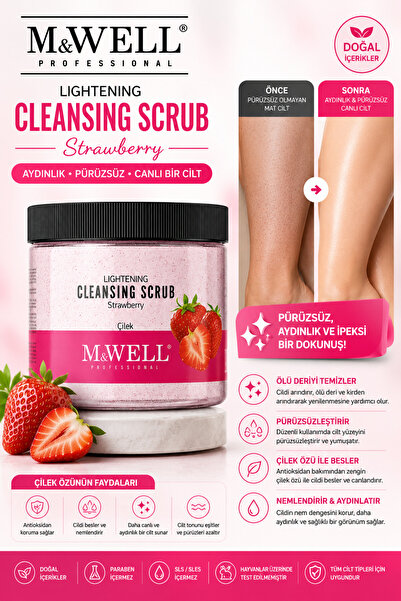 M&Well Peeling Sucrub Maske Çilek Özlü 500ml