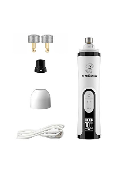 Choice3 1 Set Add 2 Head Pet Nail Grinder with LED Light - USB Rechargeable C...