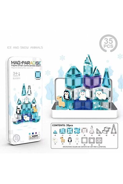 Choice1 Ice and snow animals 35Pcs Mini Magnetic Blocks Kids Educational Puzz...