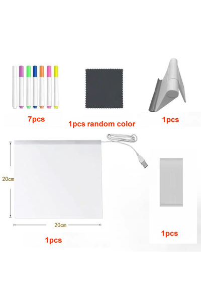 Choice 20x20cm Rewritable DIY Children's Glowing Drawing Board Message Lamp W...