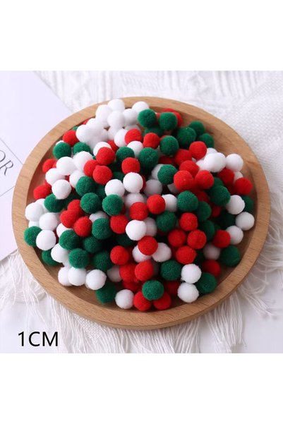 Choice Mixed color 1cm 200pcs Mixed Fluffy High Elasticity Soft Pompoms Chris...