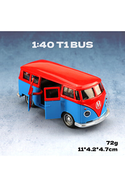 Choice bus-bule-red (Bagged) 1/36 Scale Replica Retro Bus Die-Cast Toy Car, M...