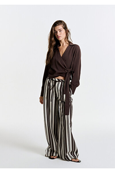 Mavi (Tencel Tm) Lyocell Blended Striped Brown Pants 1022841-A6726