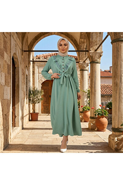 esmaboutique فستان نسائي دانتيل - تصميم بأزرار
