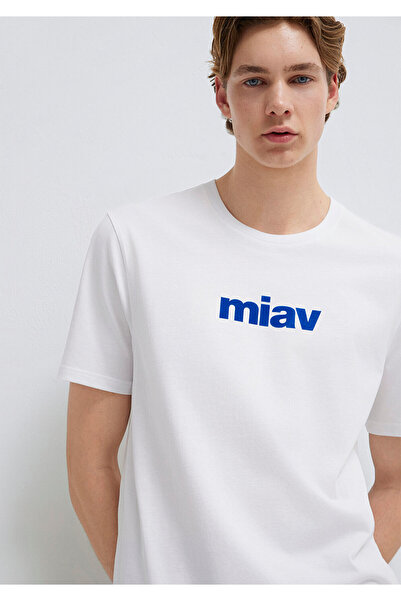 Mavi Miav Printed White T-Shirt Regular Fit / Normal Cut 067153-620
