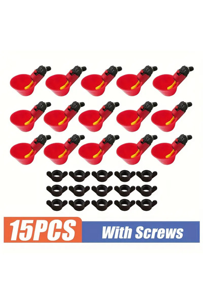 choice2 15Pcs 5/10/15Pcs Chicken Quail Hanging Water Cups Nipple Drinking Bow...