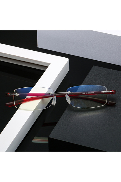 Choice20 +125 Red TR90 Frameless Reading Glasses Anti Blue Light Men Women Me...