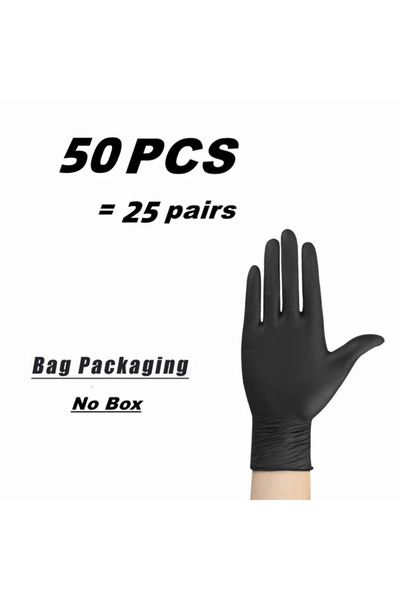 Choice M Black 50PCS 10/20/50/100PCS Black Nitrile Disposable Gloves for Work...