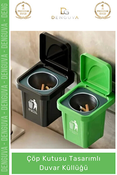 Denguva # Modern Metal Ashtray with Decorative Lid and Hanging Design for Ind...