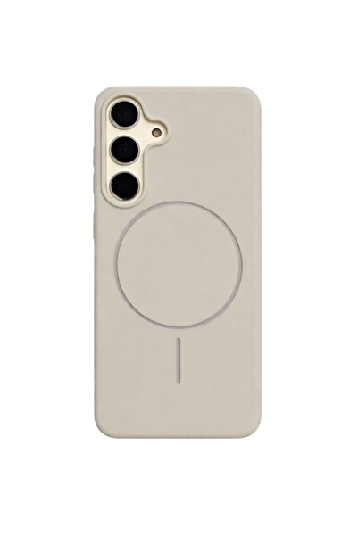 Vissona Samsung Galaxy S24 Kılıf – İçi Kadife – MagSafe Uyumlu – Taş Renk – T...