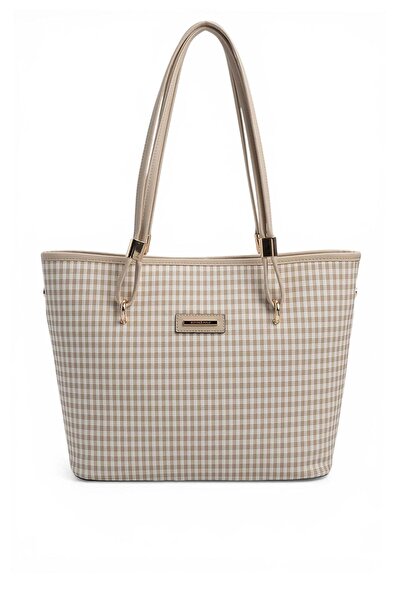Silver Polo Silver & Polo Sp1282 Women's Shoulder Bag Plaid Line Square Sand ...