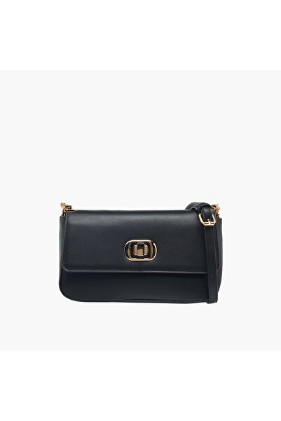 Bessie London Checked Baguette Bag with Detachable Strap