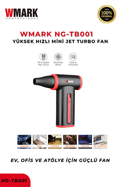Wmark NG-TB001 Siyah Kablosuz Mini Turbo Hava Üfleyici | Tıraş Sonrası Saç ve...