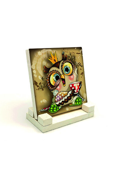 Sadrazam Πέτρινη Βάση Γραφείου με Σχέδιο Κουκουβάγιας 10x10 KRG-164