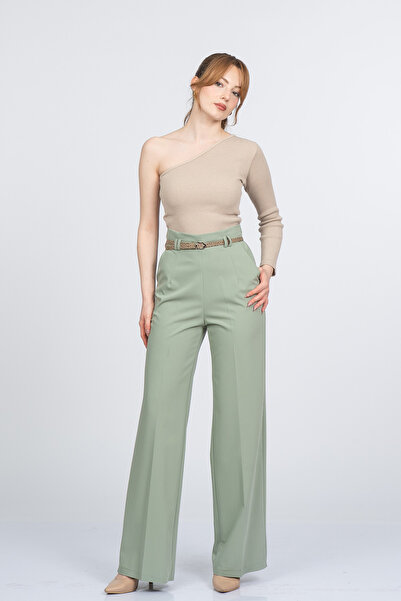 MissVina Ύφασμα παντελόνι με ψηλή μέση και ζώνη Meliora