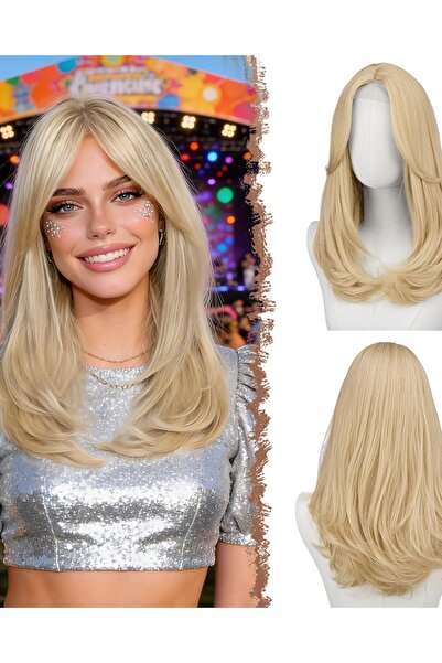 Dotail FESHFEN Γυναικεία Περούκα, Κυματιστή, Με Αφέλειες, Μήκος 45 εκ., Συνθε...