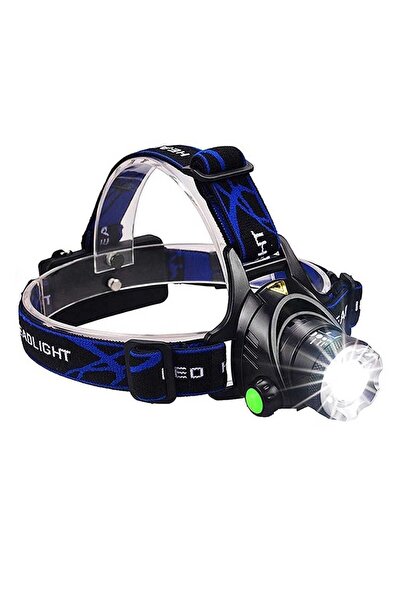 Watton 800 Lümen TX6 Şarjlı Zoomlu LED Kafa Feneri Güçlü Aydınlatma Profesyon...