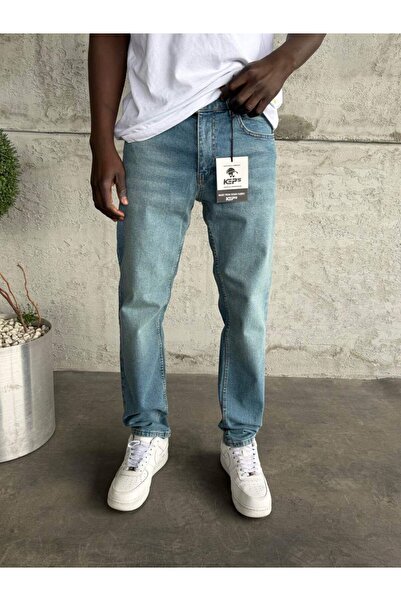 KağanKY Blue Washed Stretch Fabric Regular Fit Jean