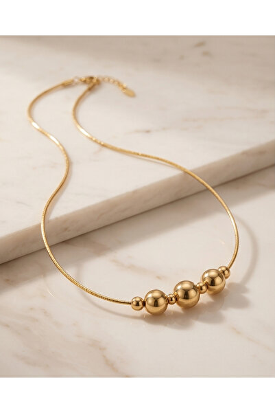 XUPING JEWELRY BİLYE DETAYLI ALTİN KAPLAMA KOLYE