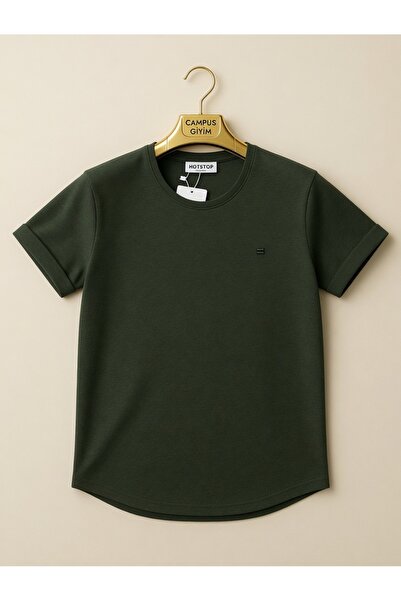 ATKGİYİM Men's Slim Fit Open Collar Double Sleeve Crew Neck Basic T-Shirt - P...