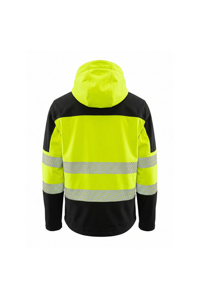 BSafe Jacheta de lucru cu benzi reflectorizante Seen-Y, softshell, galben neon/negru