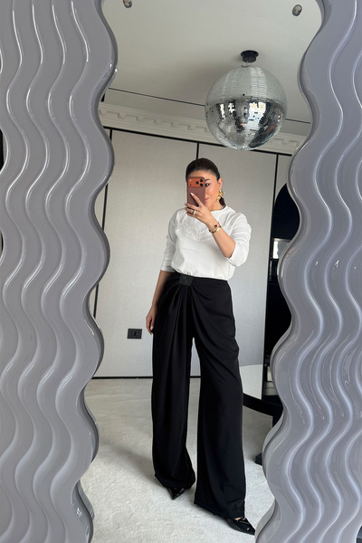 Özge Özgenç Pleated Draped Premium Trousers