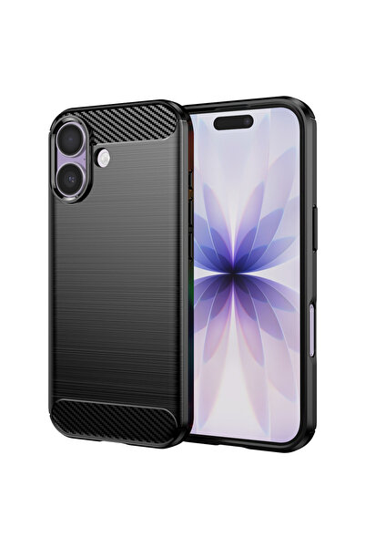 Techsuit Husa pentru iPhone 17, Carbon Silicone, protectie antisoc, negru