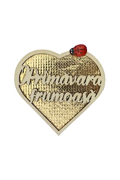 SOHO Set 100 bucati Martisor din Lemn cu Magnet, Jolie, Model Inima cu Scris ...