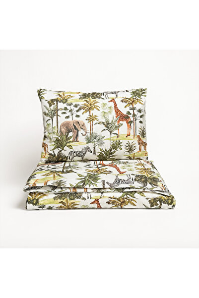 MundoLindo Safari Themed Single Duvet Cover Set 160 X 220 cm 2 Pieces 100% Cotton