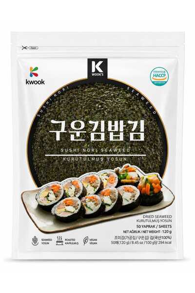 United Foods Kwook Sushi Nori Yosun (50 Yaprak, 120g) – Kurutulmuş Deniz Yosunu