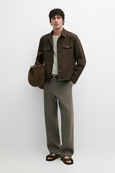 Massimo Dutti %100 keten straight fit pantolon