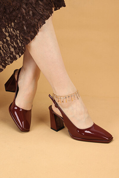 Nilsa Shoes Γυναικεία παπούτσια με χοντρό τακούνι από λουστρίνι, πολυτελή ειδ...