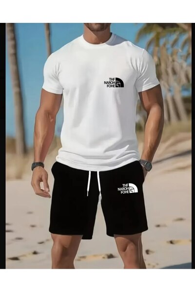 ELAN WEAR - Men's Printed Cotton T-Shirt Shorts 2-Piece Set Oversize - First ...
