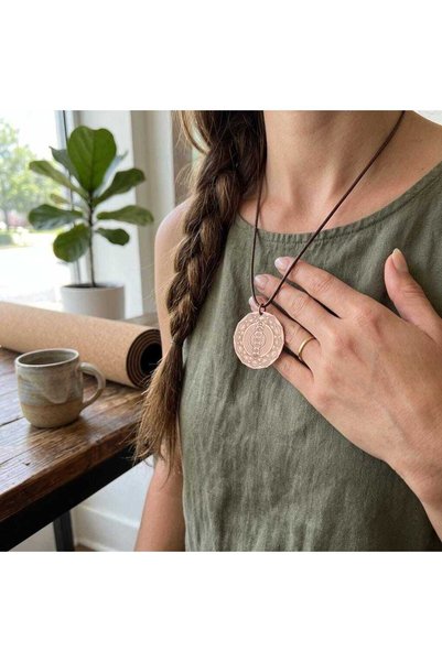Zib Grips Velvet Copper Chakra Mandala Copper Necklace Handmade Boho Spiritual Gift