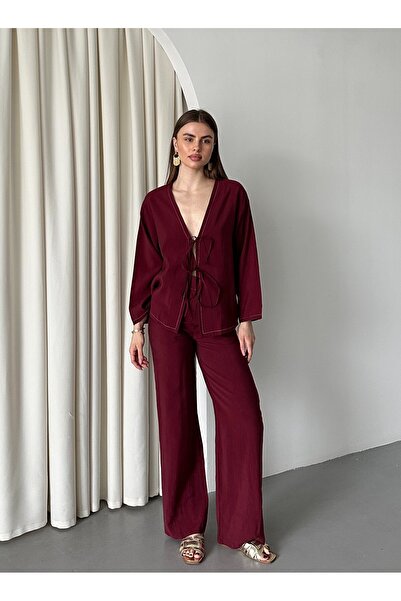 My Blog Claret Red Tie-Up Σετ κιμονό - 8567