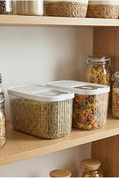 mikudesign 2'Li 10 LT Multibox Beyaz Kayar Kapaklı Saklama Kabı & Erzak Kabı ...