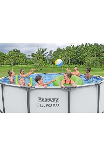 BESTWAY Steel Pro MAX Gölgelikli Prefabrik Yuvarlak Havuz Seti 427cm x 122cm 5612X BW609