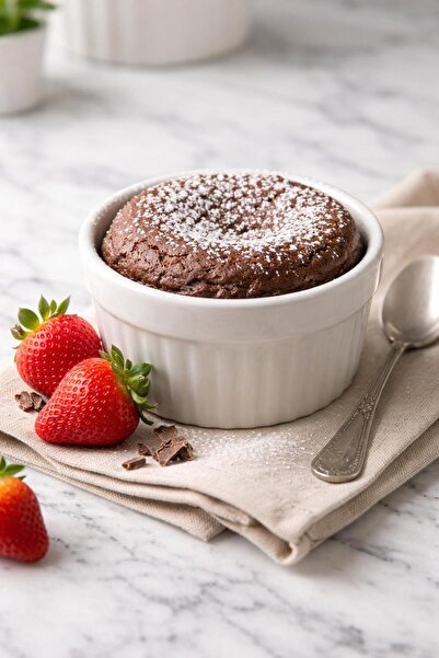 Bev Kitchen Lüks Porselen 2'lı Sufle Ve Kek Fırın Kabı 9*4 cm