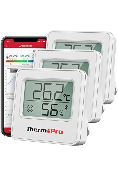 Dotail Σετ 3 θερμόμετρων και υγρόμετρων ThermoPro, Bluetooth, παρακολούθηση θ...