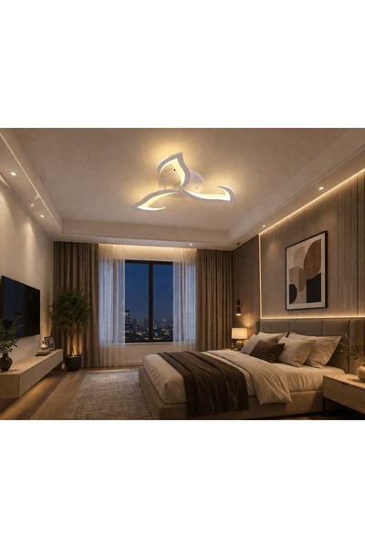Sanctum ALYA Beyaz Plafonyer Lüks Modern 3Lü Günışığı