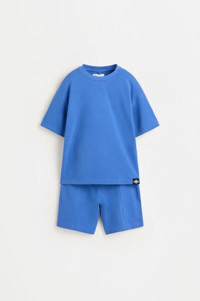 LEFTIES Dokulu t-shirt ve bermuda şort takımı