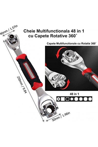 Stef's Cat Cheie Tubulara 48 in 1 cu Rotatie 360˚,