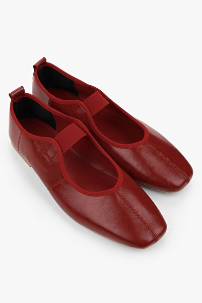 Shoeberry Γυναικείες αθλητικές μπαλαρίνες Bless Red Skin Elastic