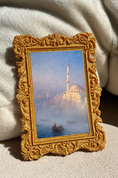 Osmanlı Serisi 4’lü Gold Magnetli + Yapıştırmalı Vintage Mini Tablo Çerçeve (4 adet)