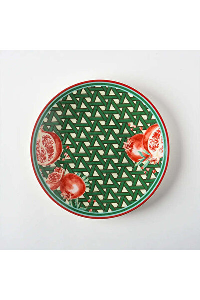 VİTELLİ Hazeran Pomegranate Patterned Porcelain Plate Single Serving Plate 25 cm