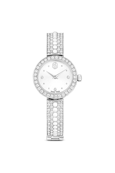 Swarovski Matrix Pearl Bangle Saat İsviçre Üretimi Kristal Bileklik Beyaz Pas...